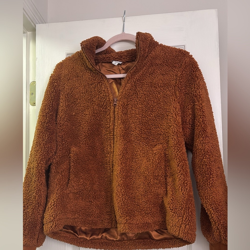 J Crew Factory cozy brown Sherpa Jacket - size M